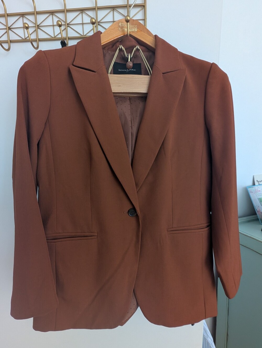 NWOT Banana Republic Single-Button Rust Brown Blazer